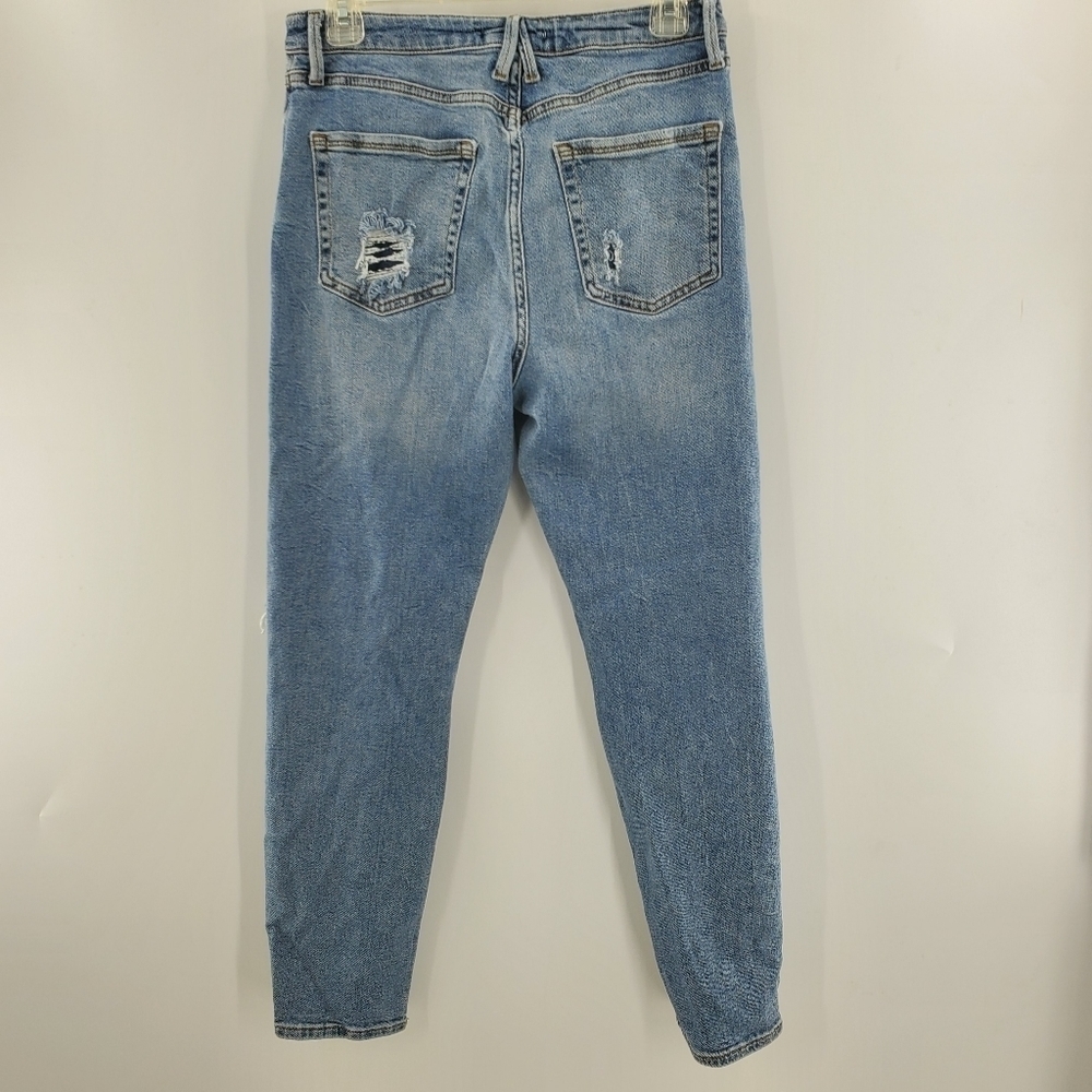 Forever 21 high waist button fly cotton distressed jeans 30 - Picture 2 of 16